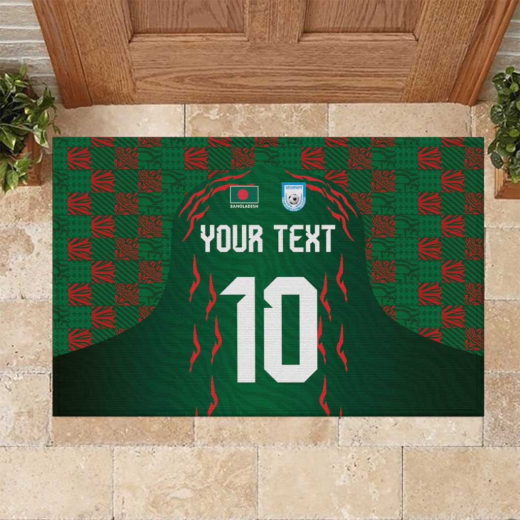 Custom Bangladesh Football Rubber Doormat Bengal Tigers Green-Red Warriors