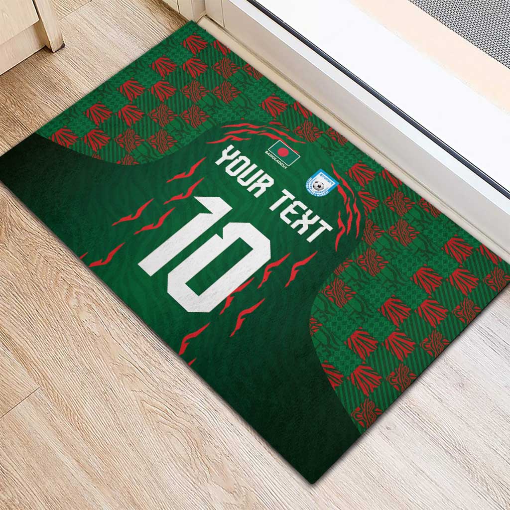 Custom Bangladesh Football Rubber Doormat Bengal Tigers Green-Red Warriors