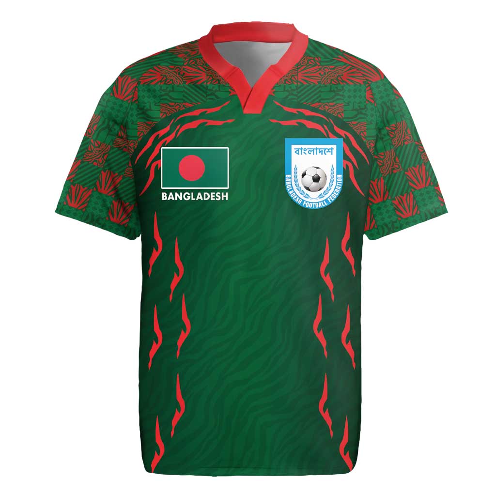 Custom Bangladesh Football Rugby Jersey Bengal Tigers Green-Red Warriors