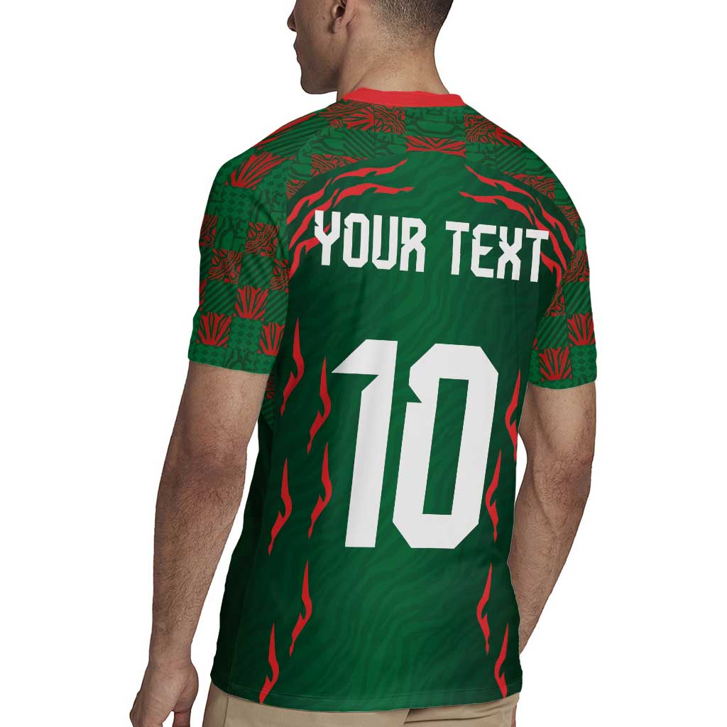 Custom Bangladesh Football Rugby Jersey Bengal Tigers Green-Red Warriors