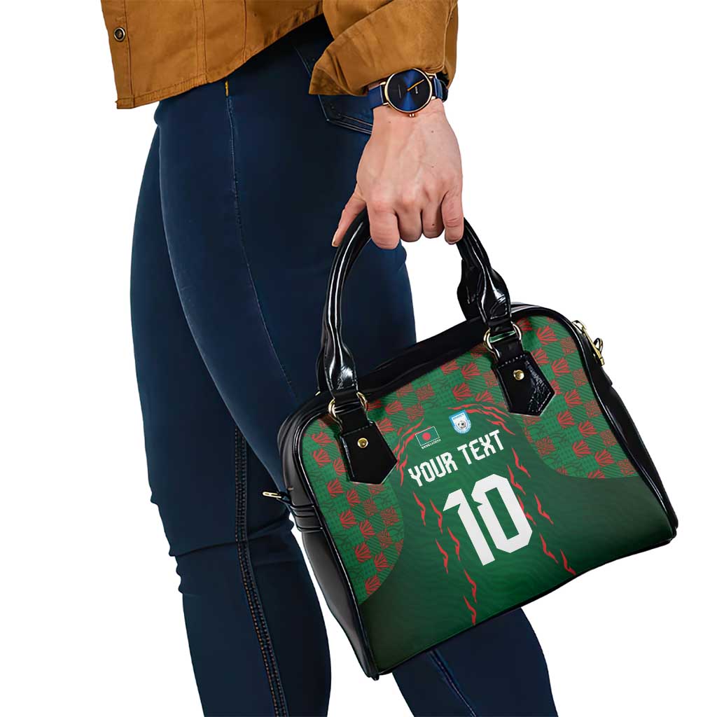 Custom Bangladesh Football Shoulder Handbag Bengal Tigers Green-Red Warriors