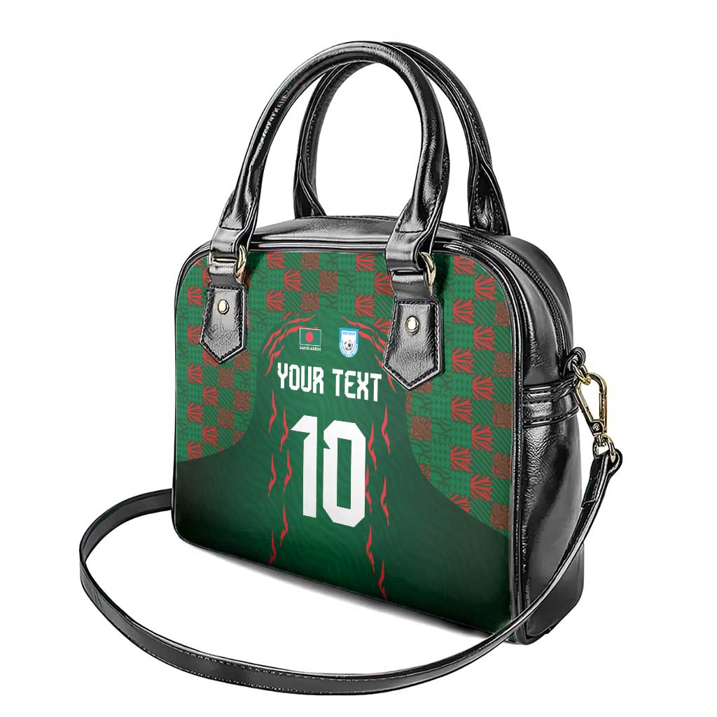 Custom Bangladesh Football Shoulder Handbag Bengal Tigers Green-Red Warriors