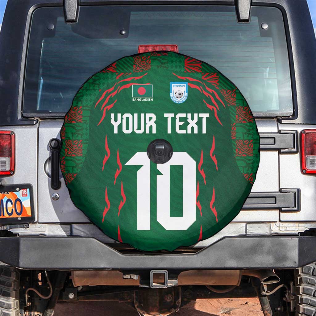 Custom Bangladesh Football Spare Tire Cover Bengal Tigers Green-Red Warriors
