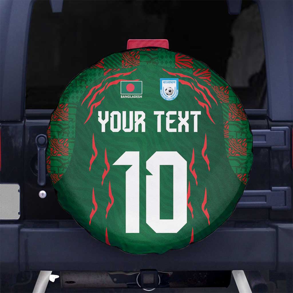 Custom Bangladesh Football Spare Tire Cover Bengal Tigers Green-Red Warriors
