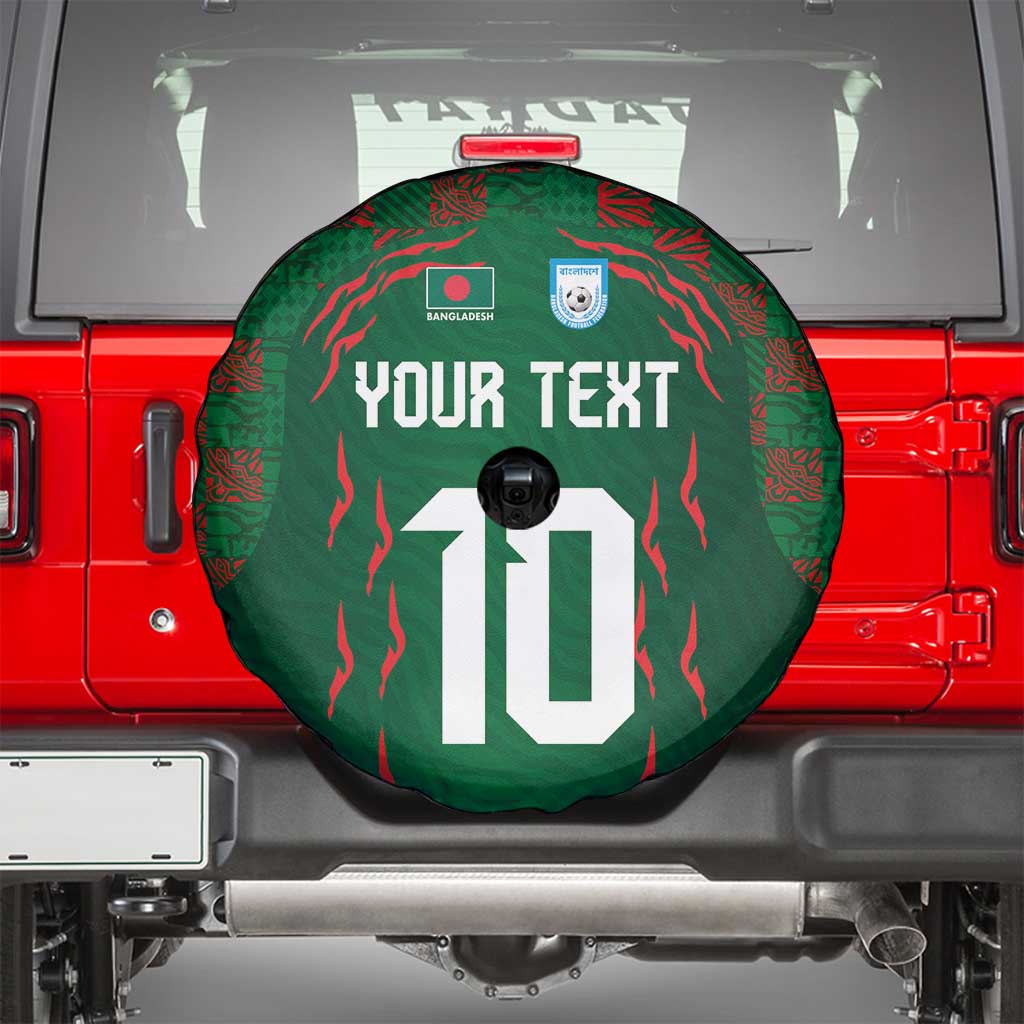 Custom Bangladesh Football Spare Tire Cover Bengal Tigers Green-Red Warriors