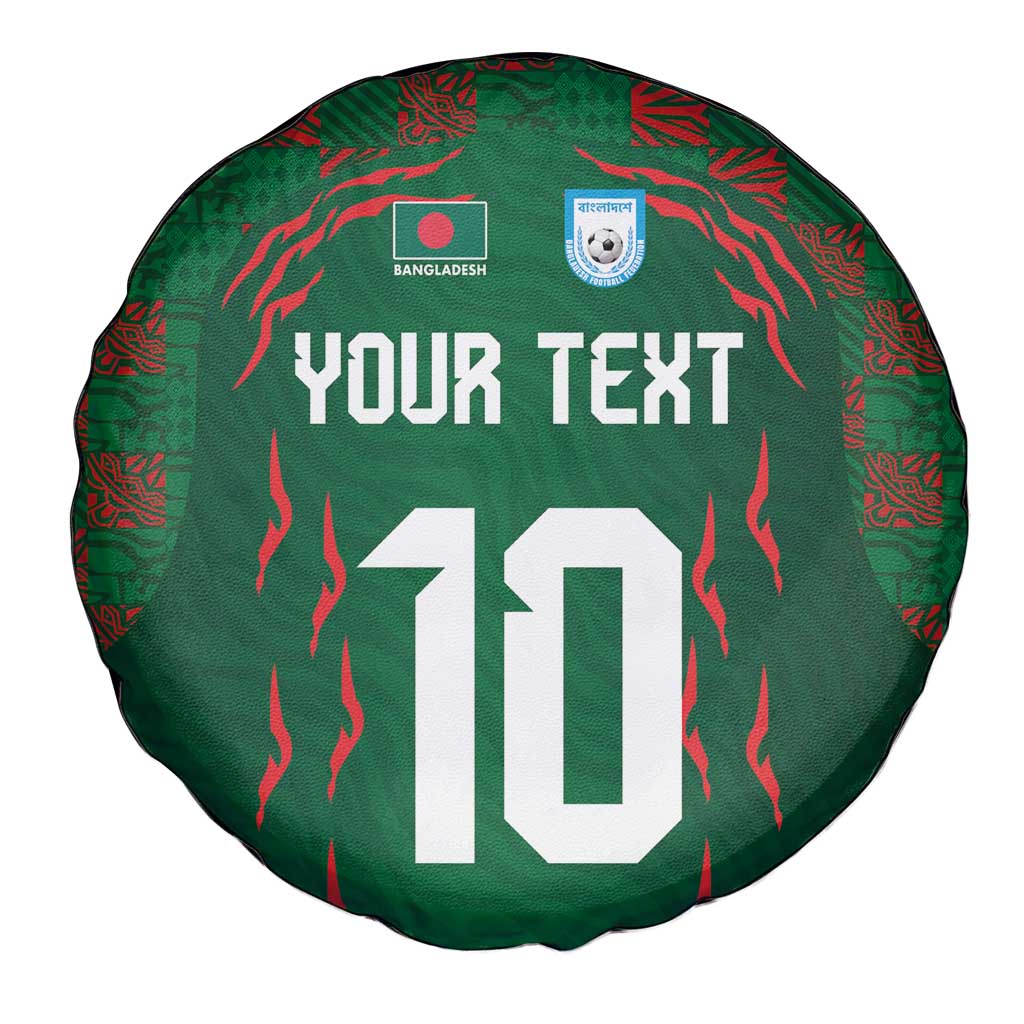 Custom Bangladesh Football Spare Tire Cover Bengal Tigers Green-Red Warriors