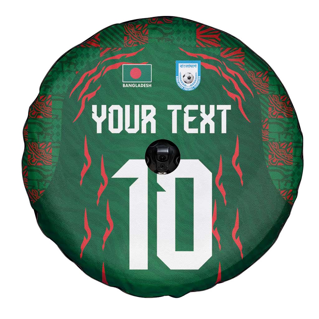 Custom Bangladesh Football Spare Tire Cover Bengal Tigers Green-Red Warriors