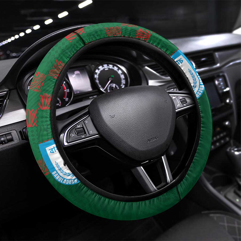 Bangladesh Football Steering Wheel Cover Bengal Tigers Green-Red Warriors