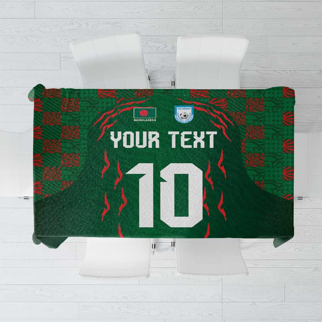 Custom Bangladesh Football Tablecloth Bengal Tigers Green-Red Warriors