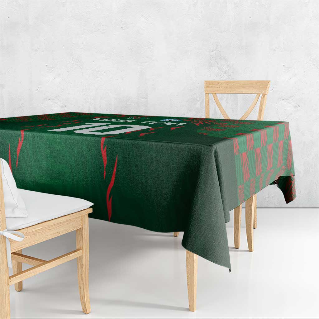 Custom Bangladesh Football Tablecloth Bengal Tigers Green-Red Warriors