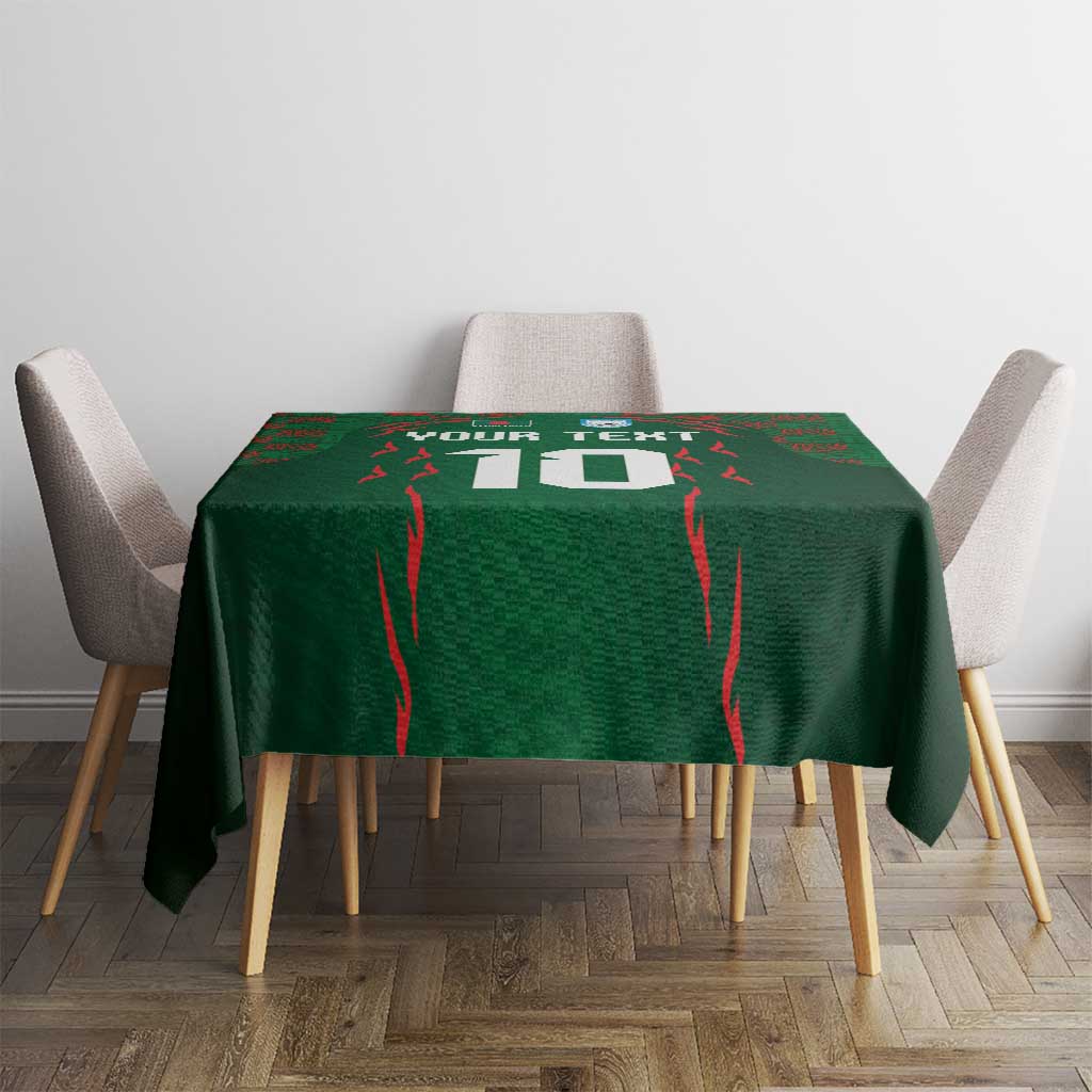 Custom Bangladesh Football Tablecloth Bengal Tigers Green-Red Warriors
