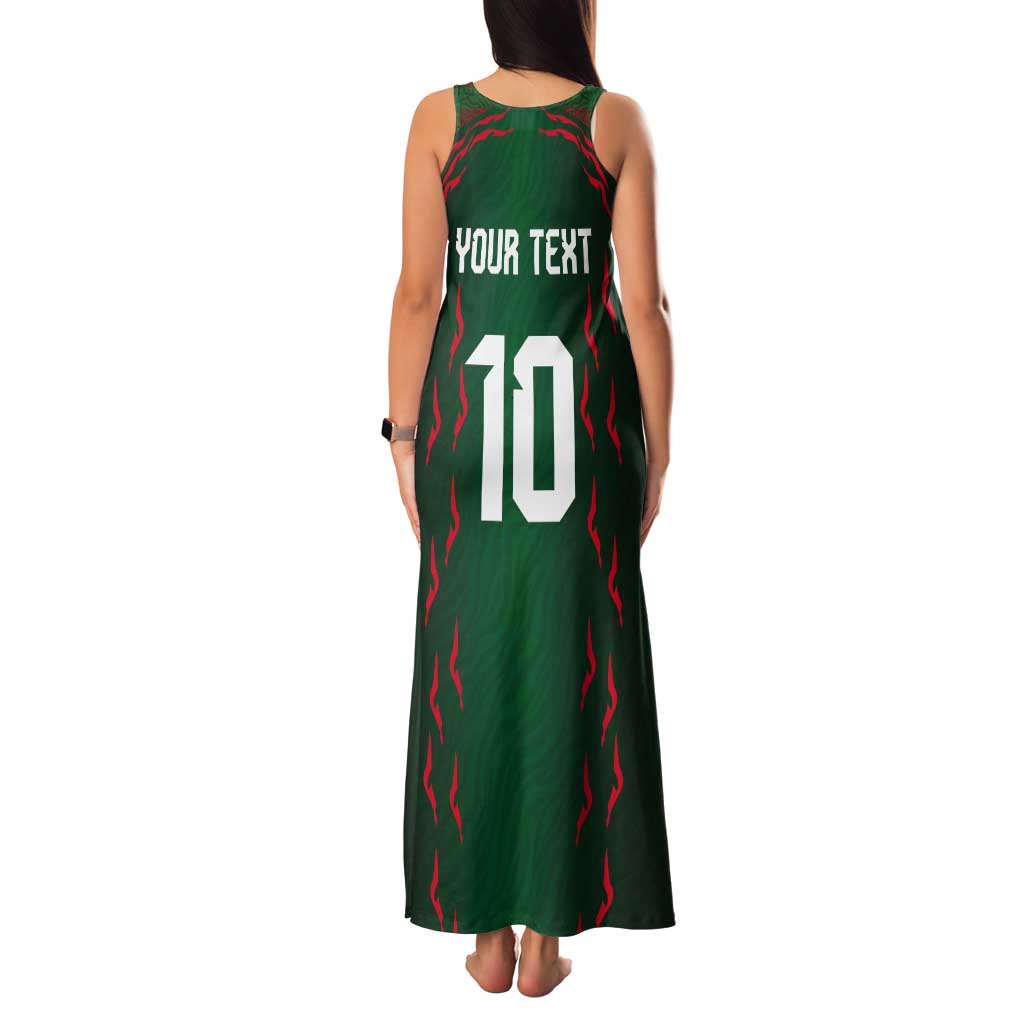 Custom Bangladesh Football Tank Maxi Dress Bengal Tigers Green-Red Warriors