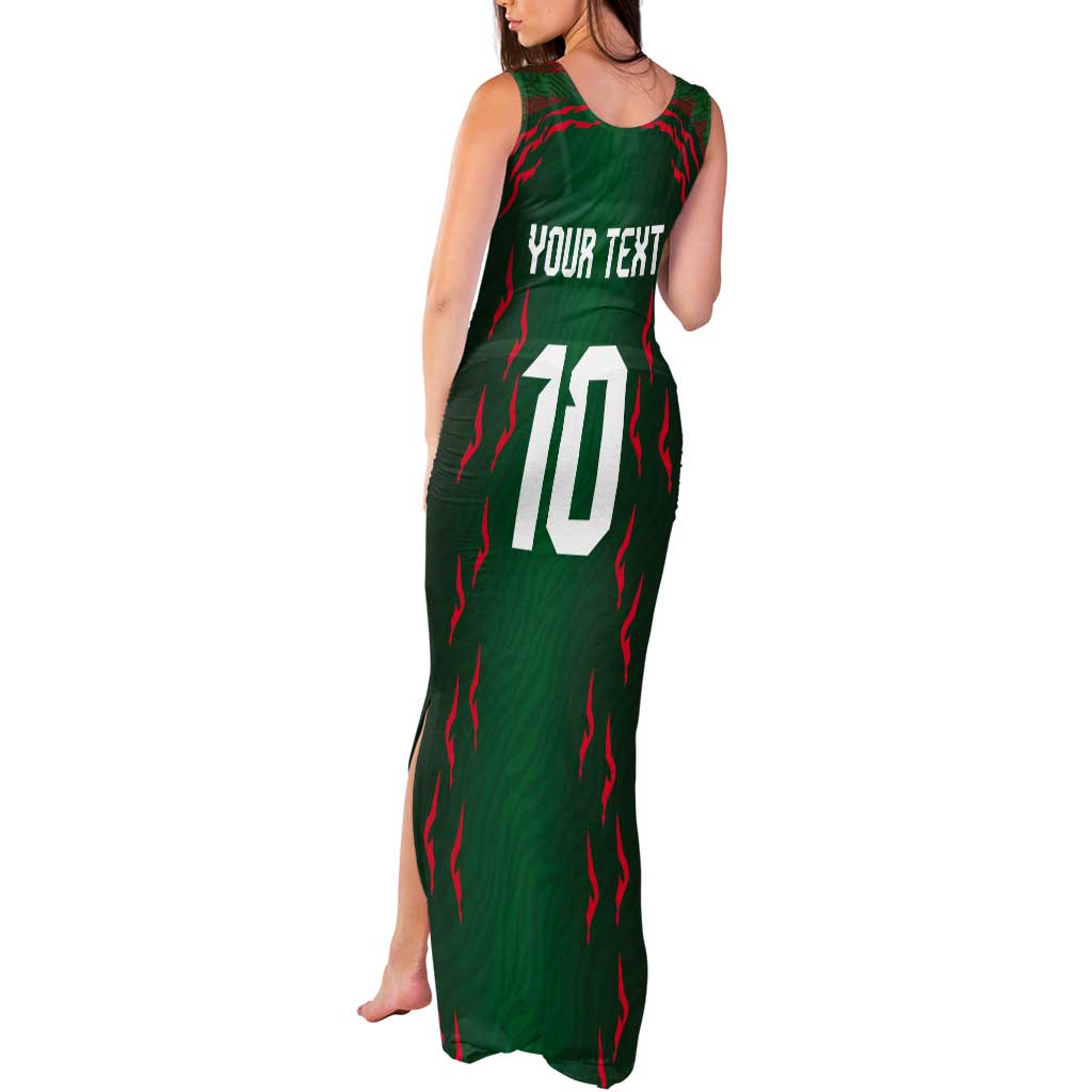 Custom Bangladesh Football Tank Maxi Dress Bengal Tigers Green-Red Warriors