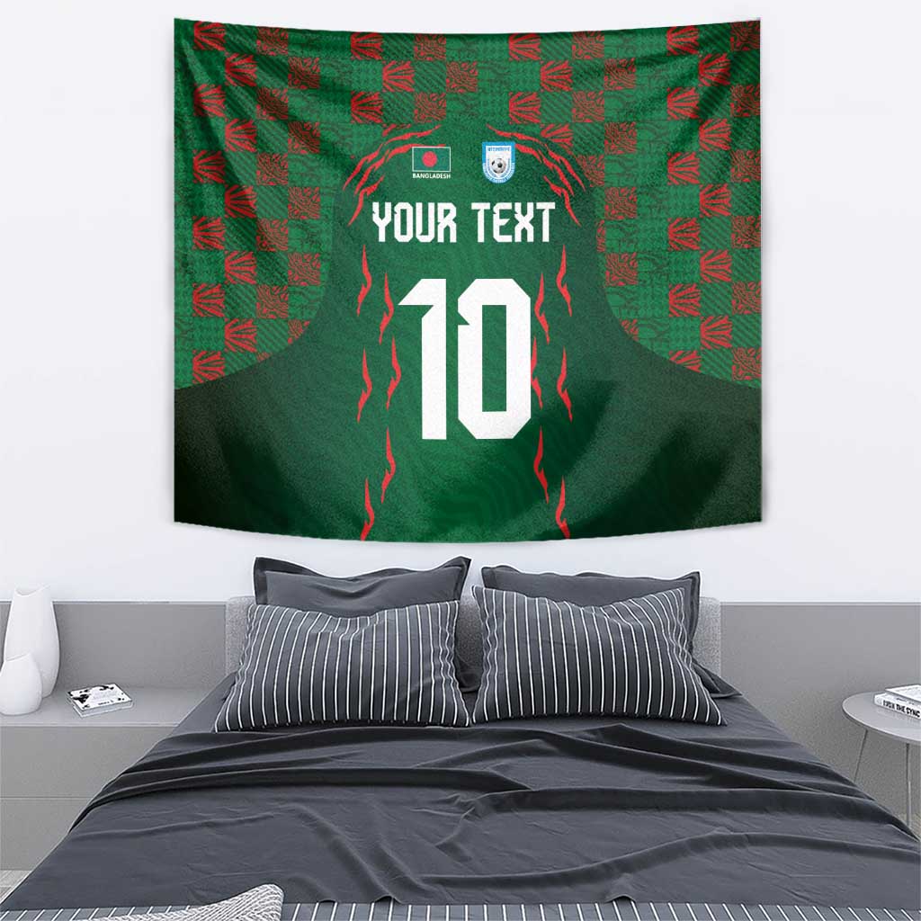 Custom Bangladesh Football Tapestry Bengal Tigers Green-Red Warriors