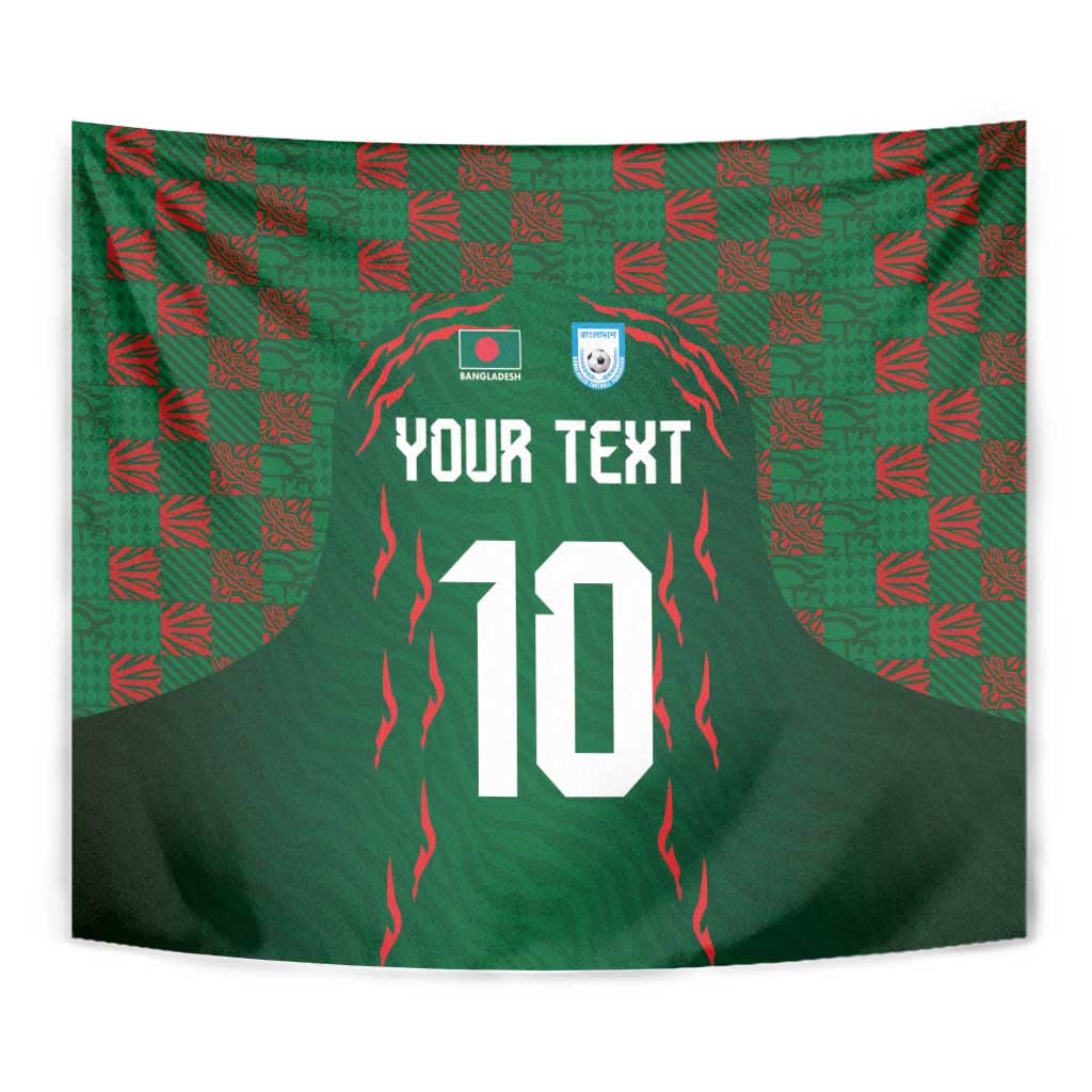 Custom Bangladesh Football Tapestry Bengal Tigers Green-Red Warriors