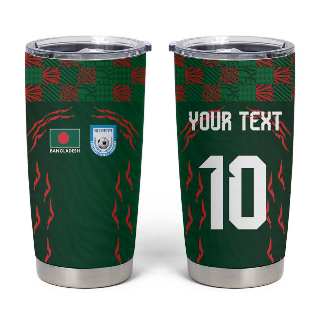 Custom Bangladesh Football Tumbler Cup Bengal Tigers Green-Red Warriors