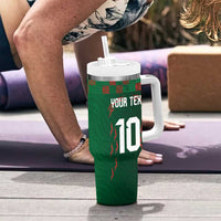 Custom Bangladesh Football Tumbler With Handle Bengal Tigers Green-Red Warriors