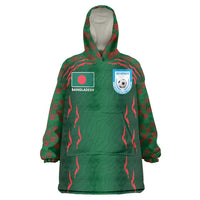 Custom Bangladesh Football Wearable Blanket Hoodie Bengal Tigers Green-Red Warriors