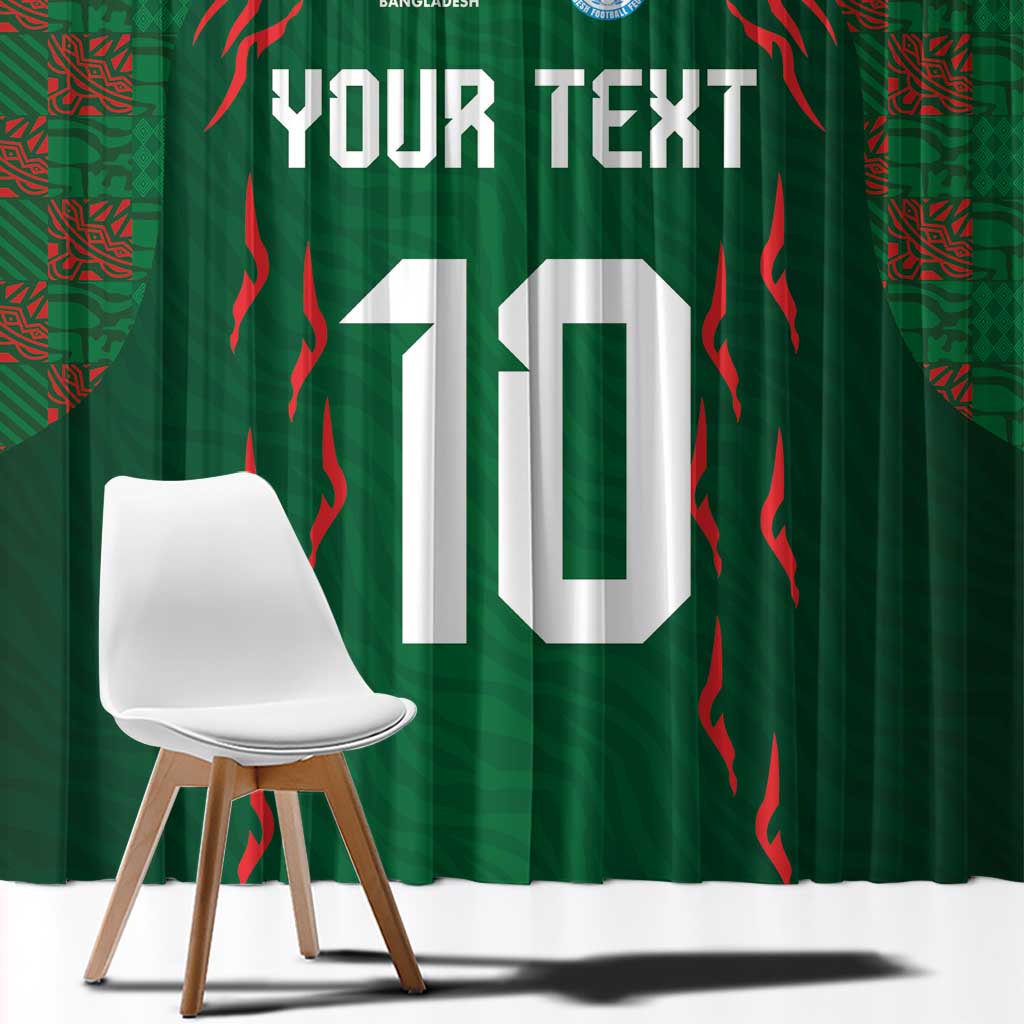 Custom Bangladesh Football Window Curtain Bengal Tigers Green-Red Warriors