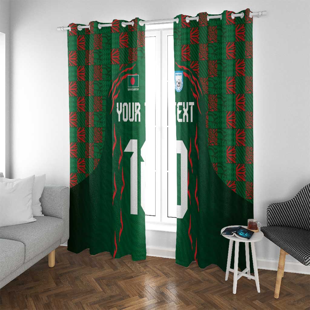 Custom Bangladesh Football Window Curtain Bengal Tigers Green-Red Warriors