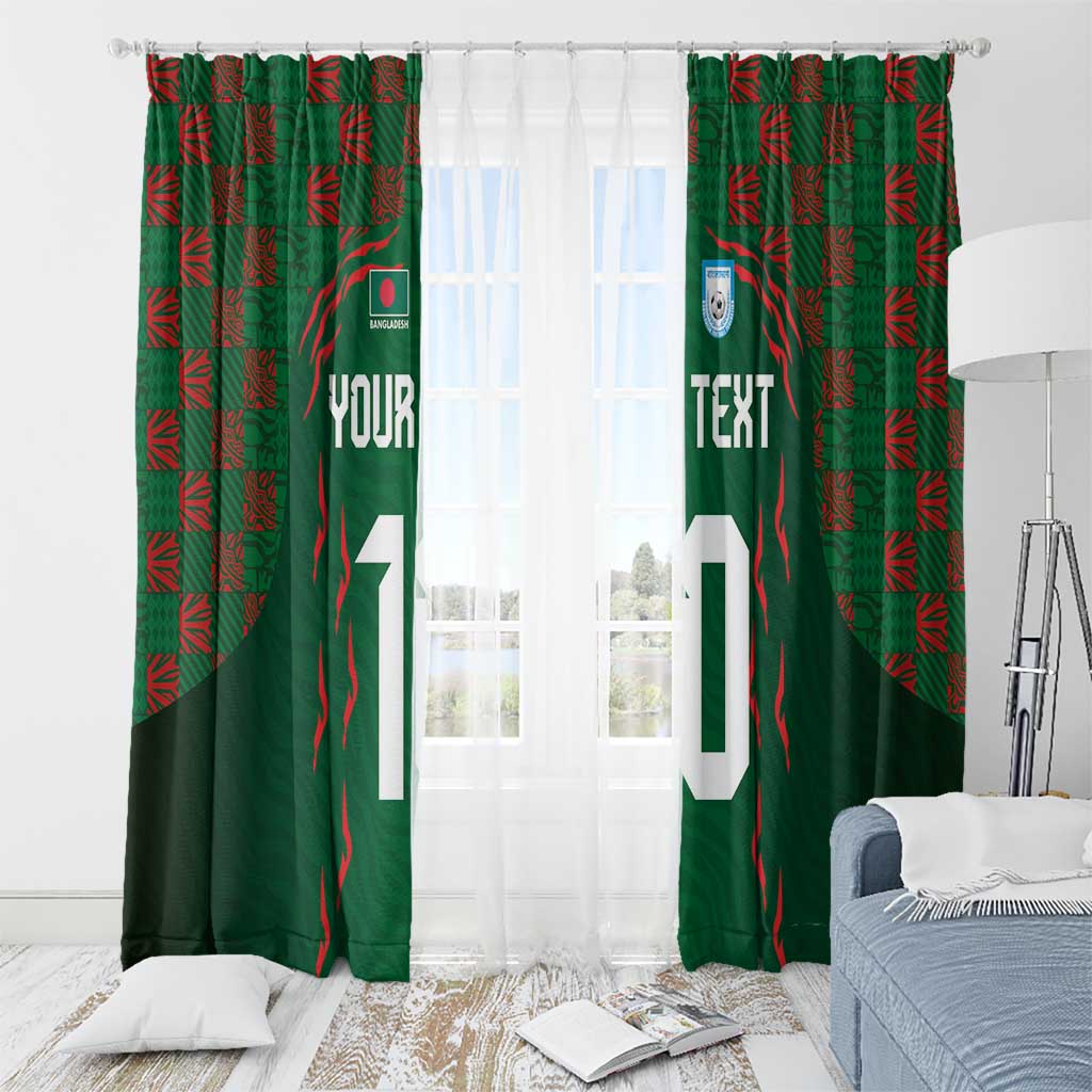 Custom Bangladesh Football Window Curtain Bengal Tigers Green-Red Warriors