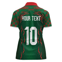 Custom Bangladesh Football Women Polo Shirt Bengal Tigers Green-Red Warriors