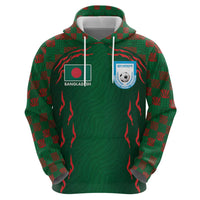 Custom Bangladesh Football Zip Hoodie Bengal Tigers Green-Red Warriors