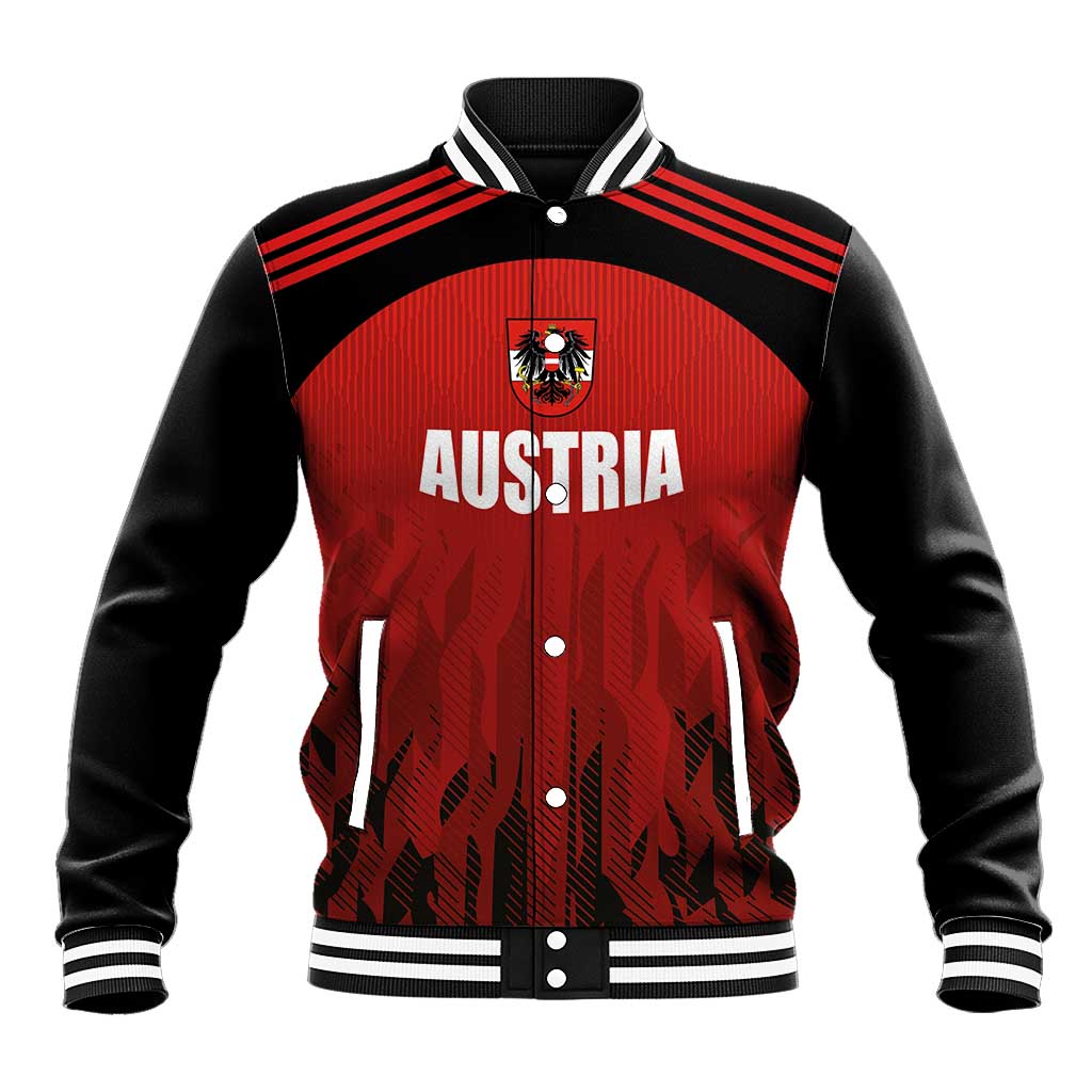 Custom Austria Football 2024 Go Champion Baseball Jacket Home Color - Wonder Print Shop