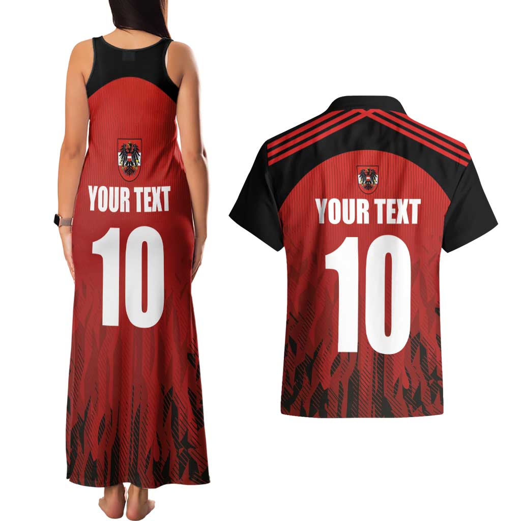 Custom Austria Football 2024 Go Champion Couples Matching Tank Maxi Dress and Hawaiian Shirt Home Color - Wonder Print Shop