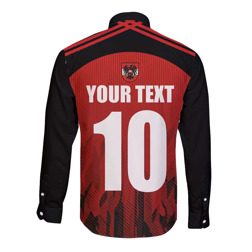 Custom Austria Football 2024 Go Champion Long Sleeve Button Shirt Home Color - Wonder Print Shop