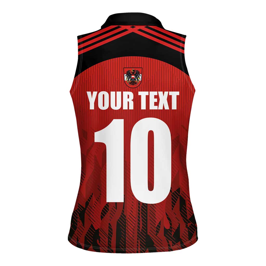 Custom Austria Football 2024 Go Champion Women Sleeveless Polo Shirt Home Color - Wonder Print Shop
