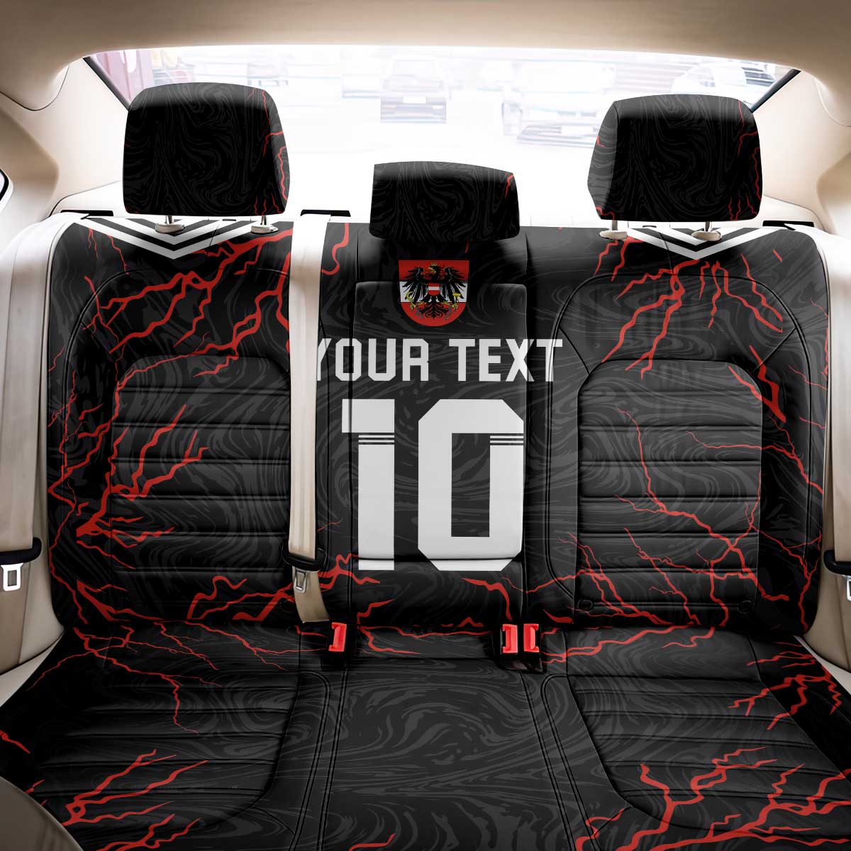 Custom Austria Football 2024 Go Champion Back Car Seat Cover Away Color - Wonder Print Shop