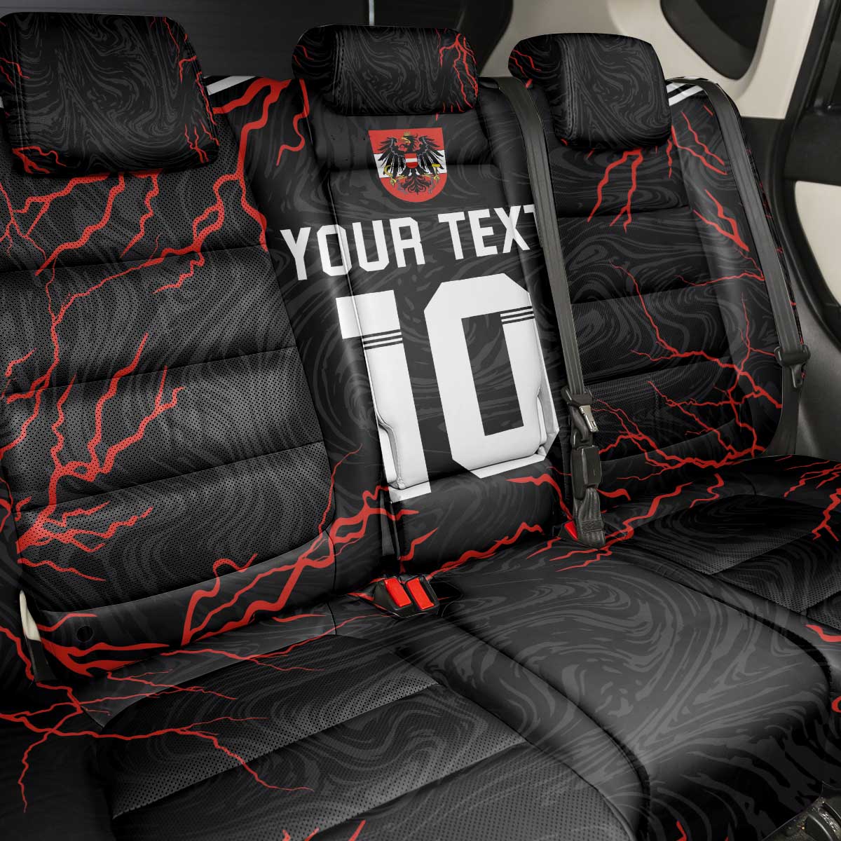 Custom Austria Football 2024 Go Champion Back Car Seat Cover Away Color - Wonder Print Shop