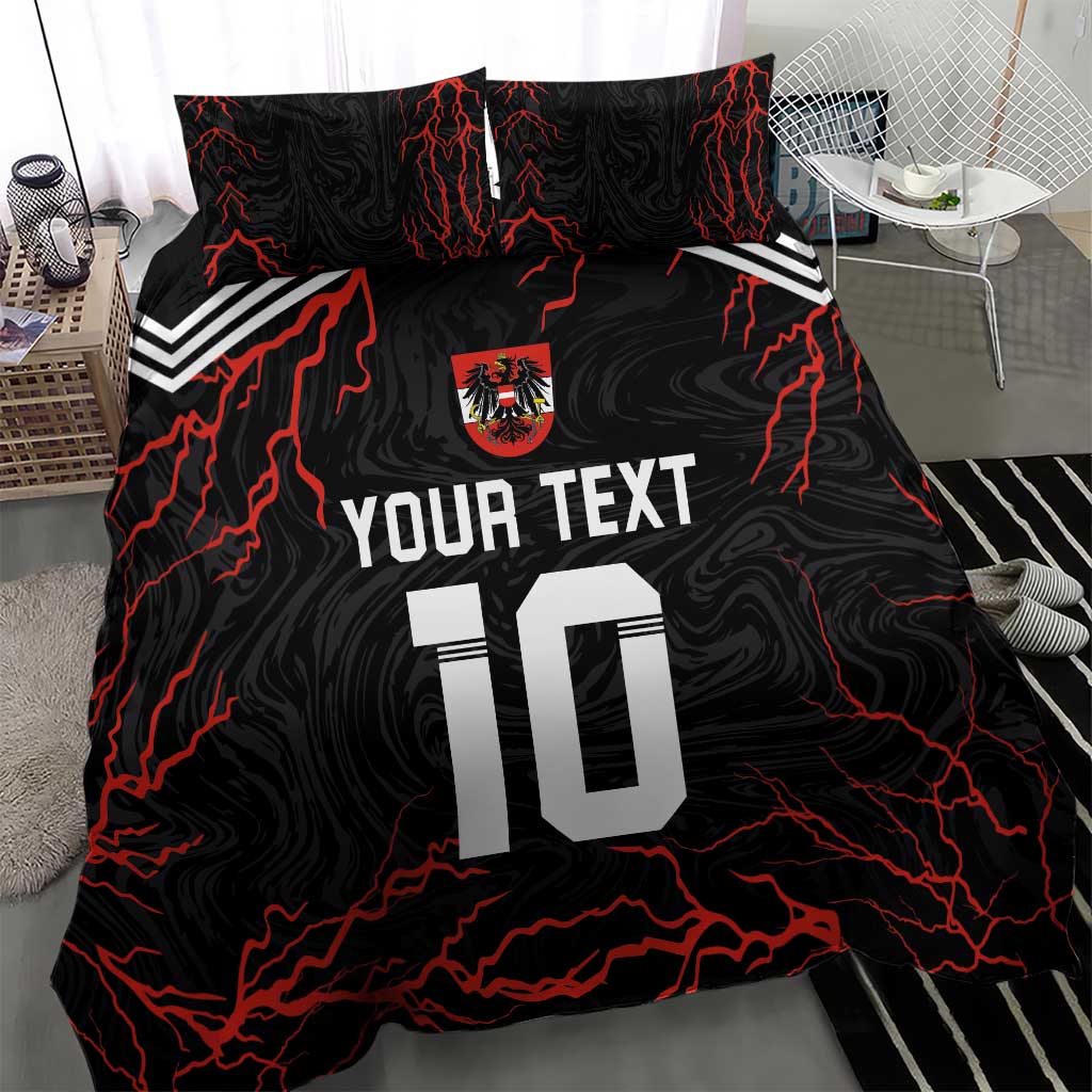 Custom Austria Football 2024 Go Champion Bedding Set Away Color - Wonder Print Shop
