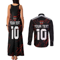 Custom Austria Football 2024 Go Champion Couples Matching Tank Maxi Dress and Long Sleeve Button Shirt Away Color - Wonder Print Shop