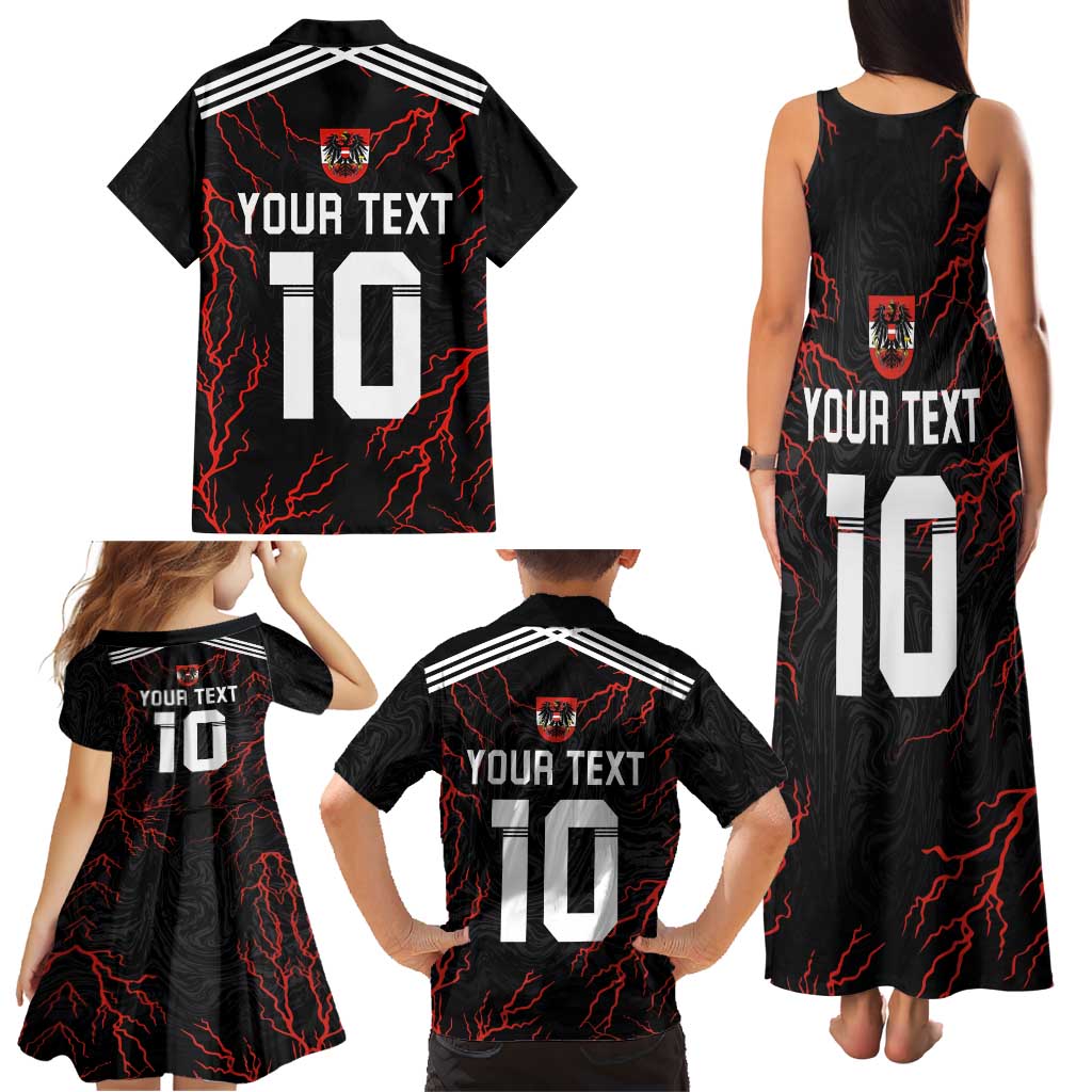 Custom Austria Football 2024 Go Champion Family Matching Tank Maxi Dress and Hawaiian Shirt Away Color - Wonder Print Shop