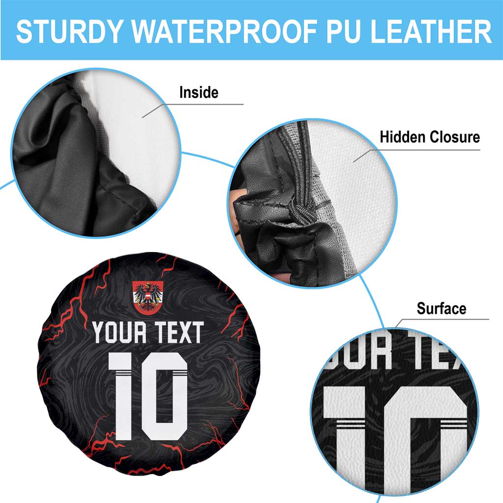 Custom Austria Football 2024 Go Champion Spare Tire Cover Away Color - Wonder Print Shop