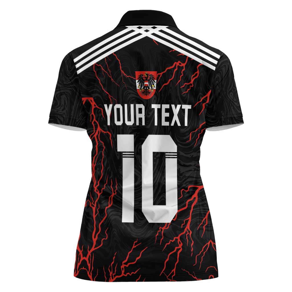 Custom Austria Football 2024 Go Champion Women Polo Shirt Away Color - Wonder Print Shop