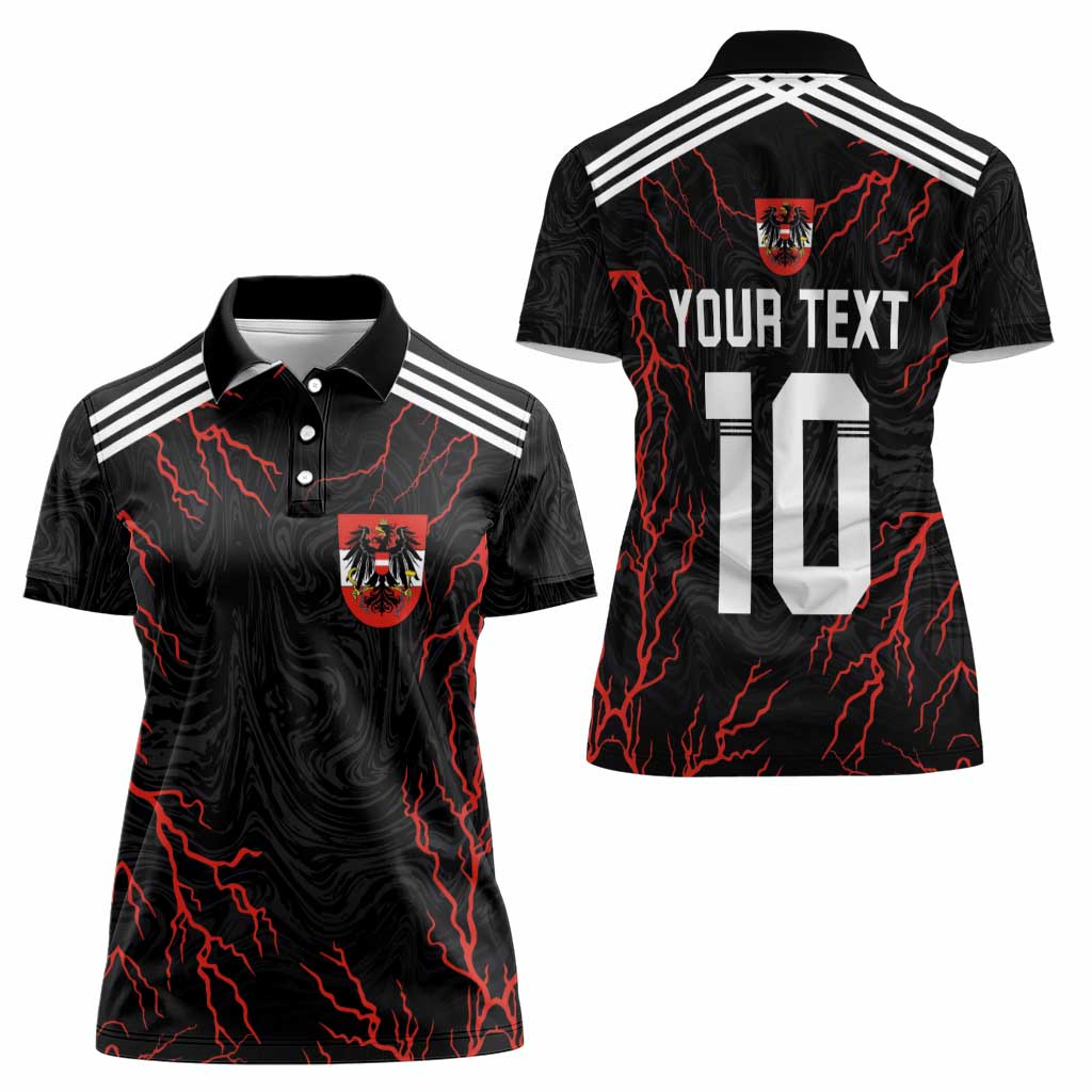 Custom Austria Football 2024 Go Champion Women Polo Shirt Away Color - Wonder Print Shop