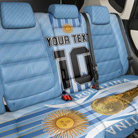 Custom Argentina Football Back Car Seat Cover The Trophy Vamos La Albiceleste - Wonder Print Shop