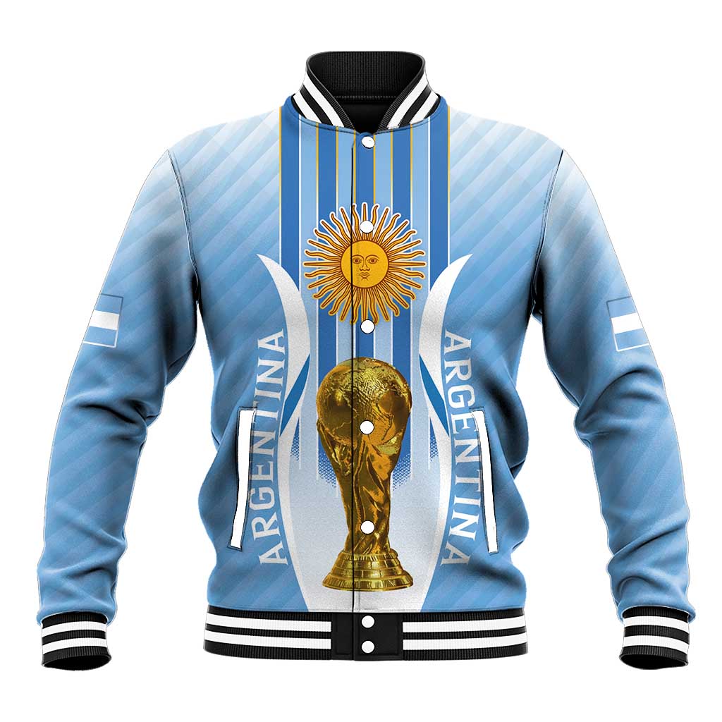 Custom Argentina Football Baseball Jacket The Trophy Vamos La Albiceleste - Wonder Print Shop