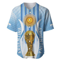 Custom Argentina Football Baseball Jersey The Trophy Vamos La Albiceleste - Wonder Print Shop