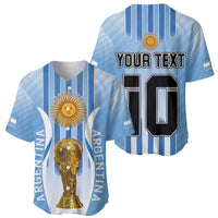Custom Argentina Football Baseball Jersey The Trophy Vamos La Albiceleste - Wonder Print Shop