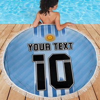 Custom Argentina Football Beach Blanket The Trophy Vamos La Albiceleste - Wonder Print Shop