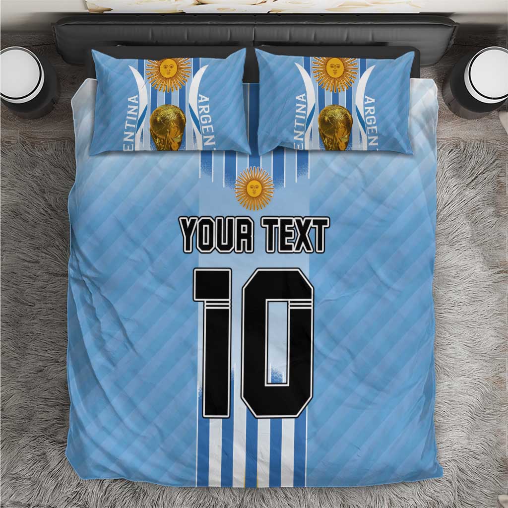 Custom Argentina Football Bedding Set The Trophy Vamos La Albiceleste - Wonder Print Shop