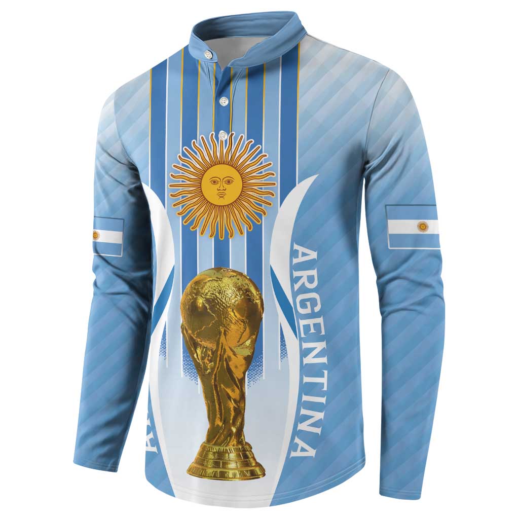 Custom Argentina Football Button Sweatshirt The Trophy Vamos La Albiceleste - Wonder Print Shop