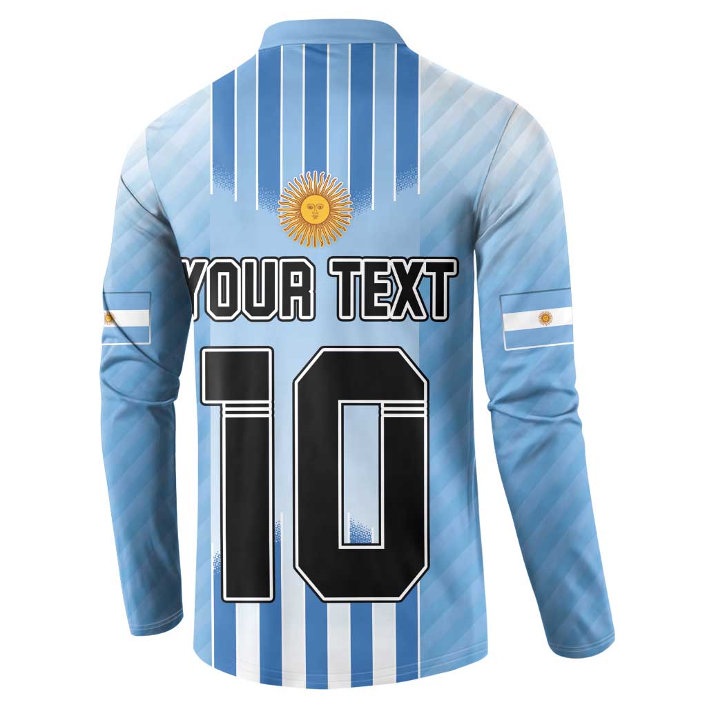 Custom Argentina Football Button Sweatshirt The Trophy Vamos La Albiceleste - Wonder Print Shop