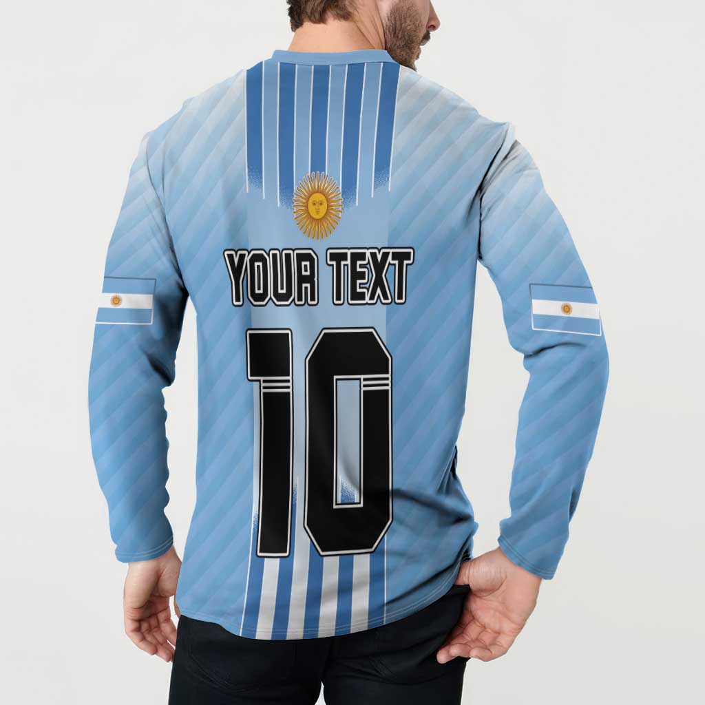 Custom Argentina Football Button Sweatshirt The Trophy Vamos La Albiceleste - Wonder Print Shop