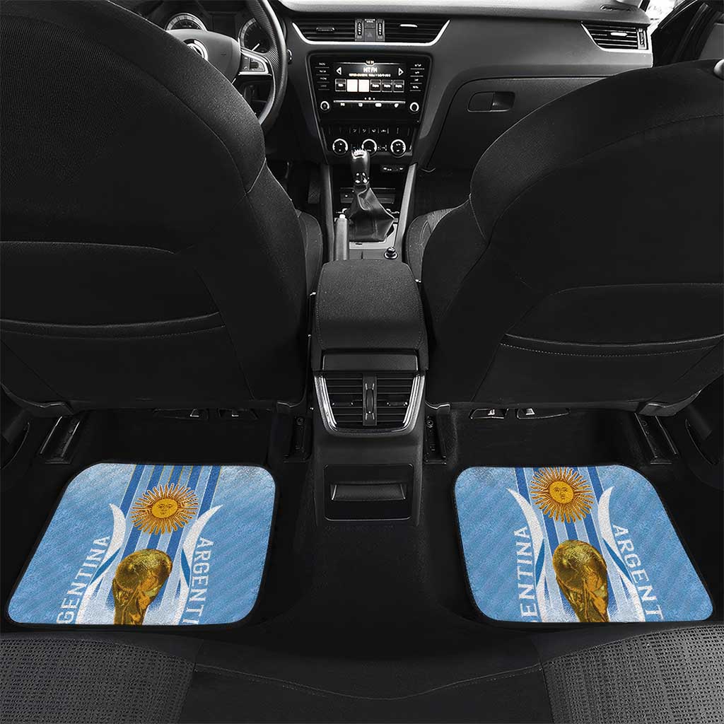 Custom Argentina Football Car Mats The Trophy Vamos La Albiceleste - Wonder Print Shop