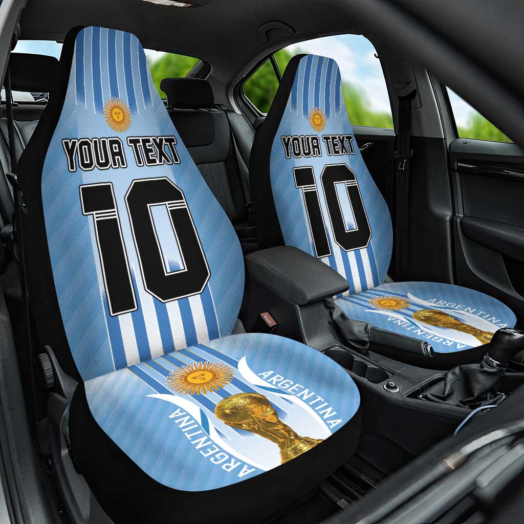 Custom Argentina Football Car Seat Cover The Trophy Vamos La Albiceleste - Wonder Print Shop